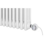 Grzejnik dekoracyjny elektryczny poziomy CL3E 575x920 biały, grzałka z prawej strony