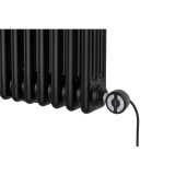 Grzejnik dekoracyjny elektryczny poziomy CL3E 575x920 czarny, grzałka z prawej strony