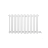 Grzejnik dekoracyjny elektryczny poziomy CL3E 575x920 biały, grzałka z prawej strony