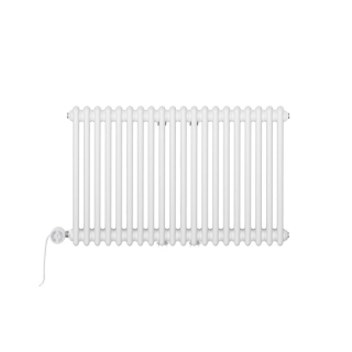 Grzejnik dekoracyjny elektryczny poziomy CL3E 575x920 biały, grzałka z lewej strony