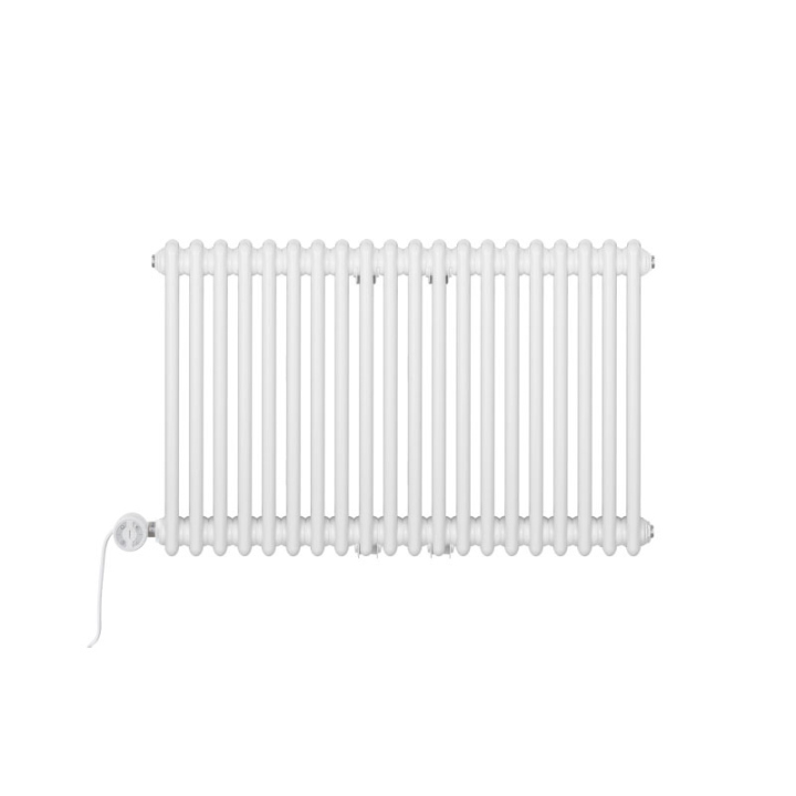 Grzejnik dekoracyjny elektryczny poziomy CL3E 575x920 biały, grzałka z lewej strony