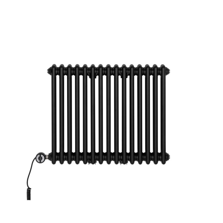 Grzejnik dekoracyjny elektryczny poziomy CL3E 575x695 czarny, grzałka z lewej strony