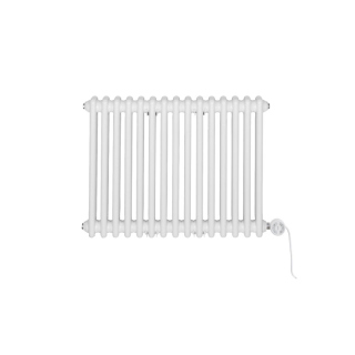 Grzejnik dekoracyjny elektryczny poziomy CL3E 575x695 biały, grzałka z prawej strony