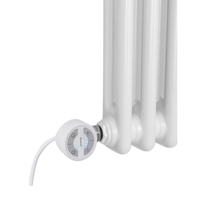 Grzejnik dekoracyjny elektryczny poziomy CL3E 575x695 biały, grzałka z lewej strony