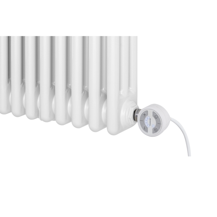 Grzejnik dekoracyjny elektryczny poziomy CL3E 575x695 biały, grzałka z prawej strony