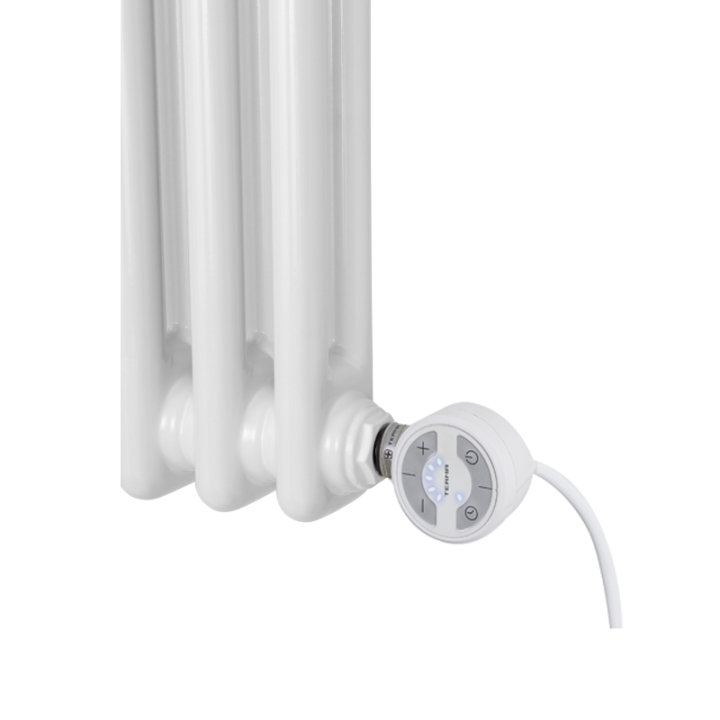 Grzejnik dekoracyjny elektryczny poziomy CL3E 575x920 biały, grzałka z prawej strony