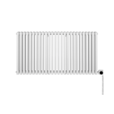 Grzejnik dekoracyjny elektryczny poziomy Nomad 600x1170 biały, grzałka z prawej strony