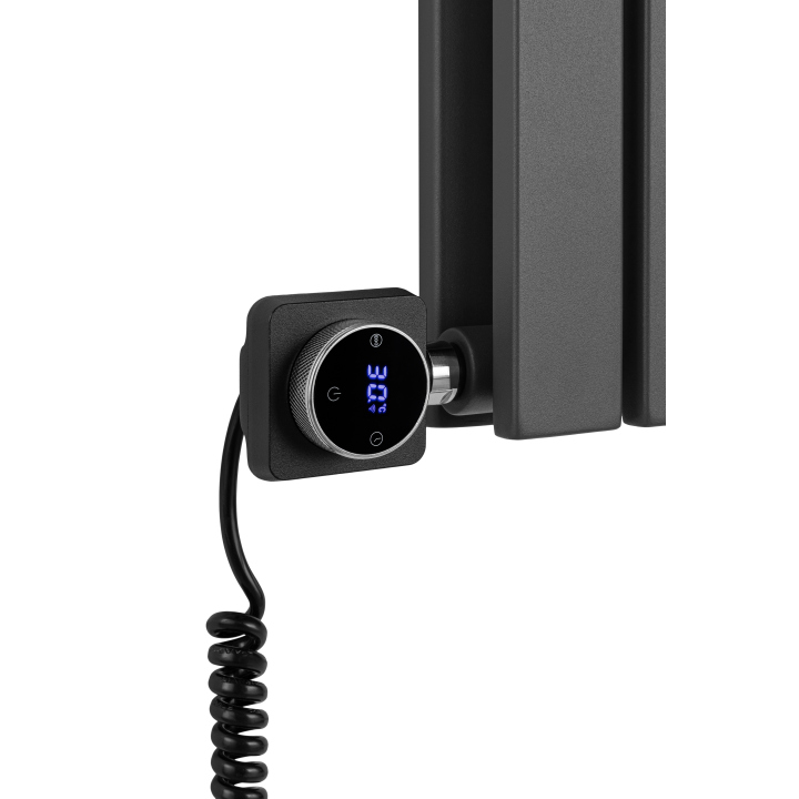 Grzejnik dekoracyjny elektryczny poziomy Judy 600x1062 grafit, grzałka z prawej strony