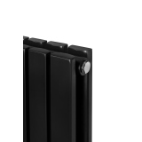 Grzejnik dekoracyjny elektryczny poziomy Judy 600x1062 czarny, grzałka z lewej strony