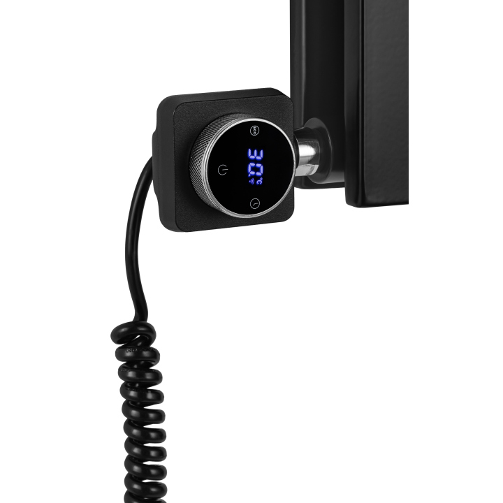 Grzejnik dekoracyjny elektryczny poziomy Judy 600x1298 czarny, grzałka z lewej strony