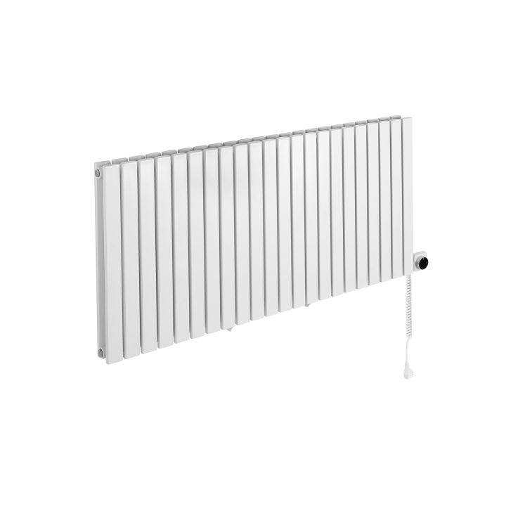 Grzejnik dekoracyjny elektryczny poziomy Judy 600x1298 biały, grzałka z prawej strony