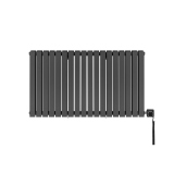 Grzejnik dekoracyjny elektryczny poziomy Judy 600x1062 grafit, grzałka z prawej strony