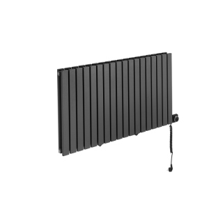 Grzejnik dekoracyjny elektryczny poziomy Judy 600x1062 grafit, grzałka z prawej strony