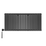 Grzejnik dekoracyjny elektryczny poziomy Judy 600x1298 grafit, grzałka z lewej strony
