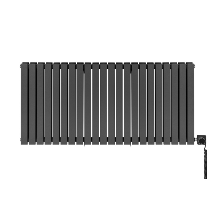 Grzejnik dekoracyjny elektryczny poziomy Judy 600x1298 grafit, grzałka z prawej strony