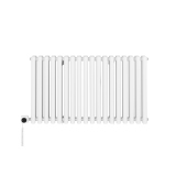 Grzejnik dekoracyjny elektryczny poziomy Gilda 600x1062 biały, grzałka z lewej strony