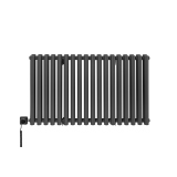 Grzejnik dekoracyjny elektryczny poziomy Gilda 600x1062 grafit, grzałka z lewej strony