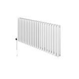 Grzejnik dekoracyjny elektryczny poziomy Gilda 600x1298 biały, grzałka z lewej strony