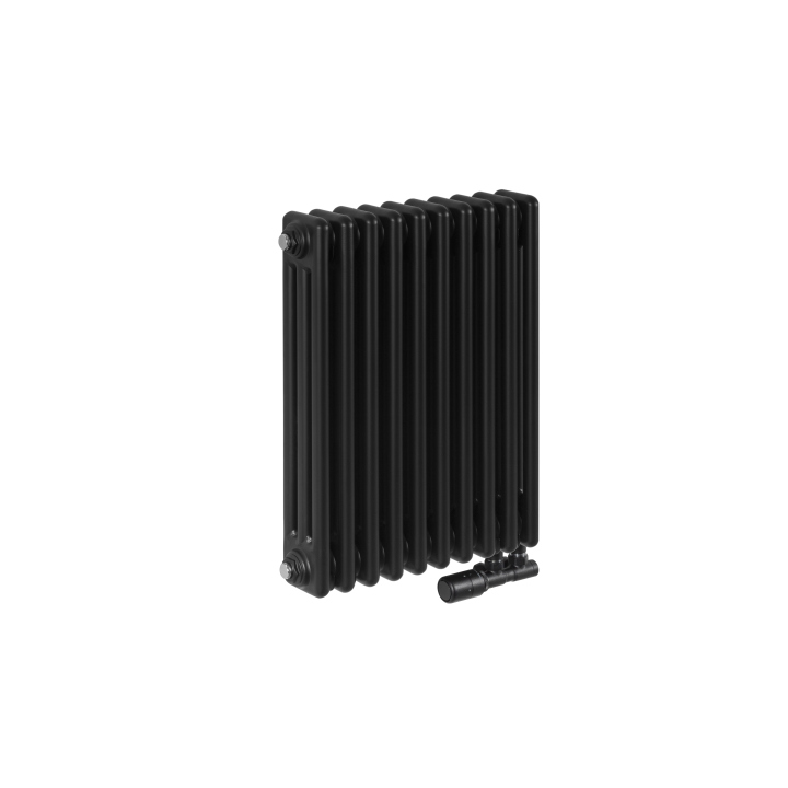 Grzejnik żeberkowy poziomy retro Column Line CL3E-575x470-B500 czarny