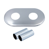 Zestaw maskujący z rozetą podwójną, chrom