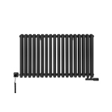 Grzejnik dekoracyjny poziomy Gilda GD2E 600x1062 czarny