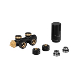 Zawór termostatyczny zespolony MULTIFLOW INVEST, czarny lewy