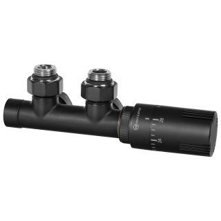 Zawór termostatyczny zespolony MULTIFLOW INVEST, czarny prawy