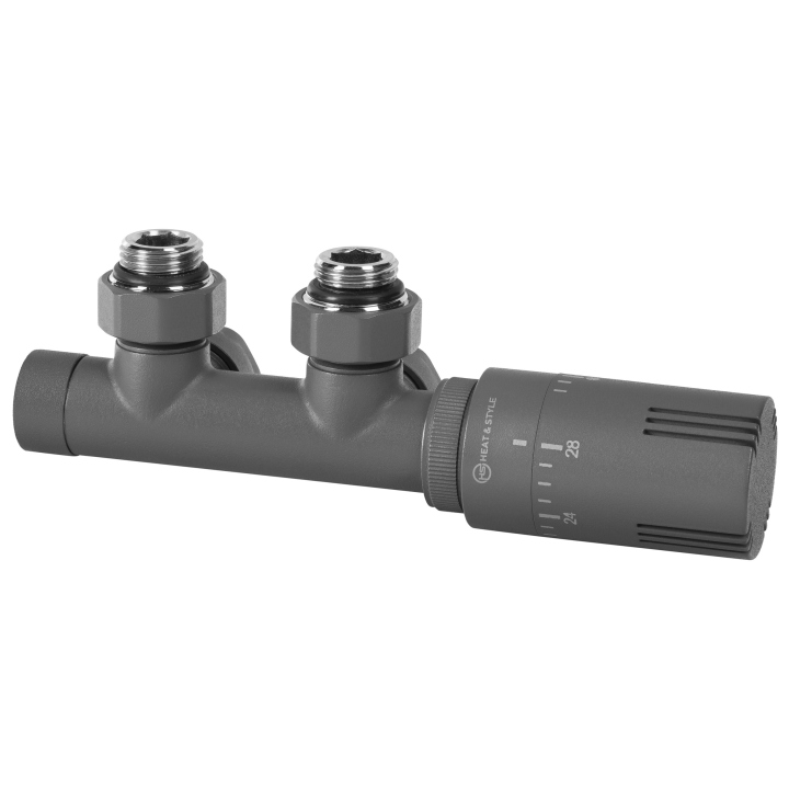 Zawór termostatyczny zespolony MULTIFLOW INVEST, grafit prawy