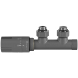 Zawór termostatyczny zespolony MULTIFLOW INVEST, grafit lewy