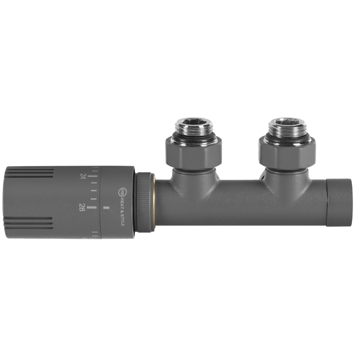 Zawór termostatyczny zespolony MULTIFLOW INVEST, grafit lewy