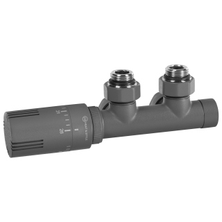 Zawór termostatyczny zespolony MULTIFLOW INVEST, grafit lewy