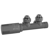 Zawór termostatyczny zespolony MULTIFLOW INVEST, grafit lewy