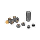 Zawór termostatyczny zespolony MULTIFLOW INVEST, grafit lewy