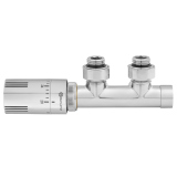 Zawór termostatyczny zespolony MULTIFLOW INVEST, chrom lewy