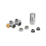 Zawór termostatyczny zespolony MULTIFLOW INVEST, chrom lewy