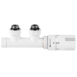 Zawór termostatyczny zespolony MULTIFLOW INVEST, biały prawy