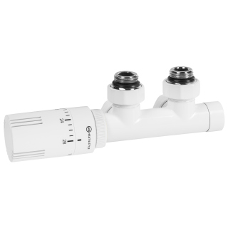 Zawór termostatyczny zespolony MULTIFLOW INVEST, biały lewy