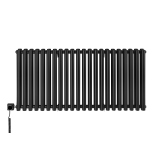 Grzejnik dekoracyjny poziomy Gilda GD2E 600x1298 czarny