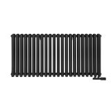 Grzejnik dekoracyjny poziomy Gilda GD2E 600x1298 czarny