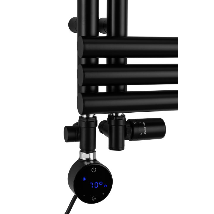 Grzejnik łazienkowy hybrydowy Zodiak 942x400 czarny RUMBA