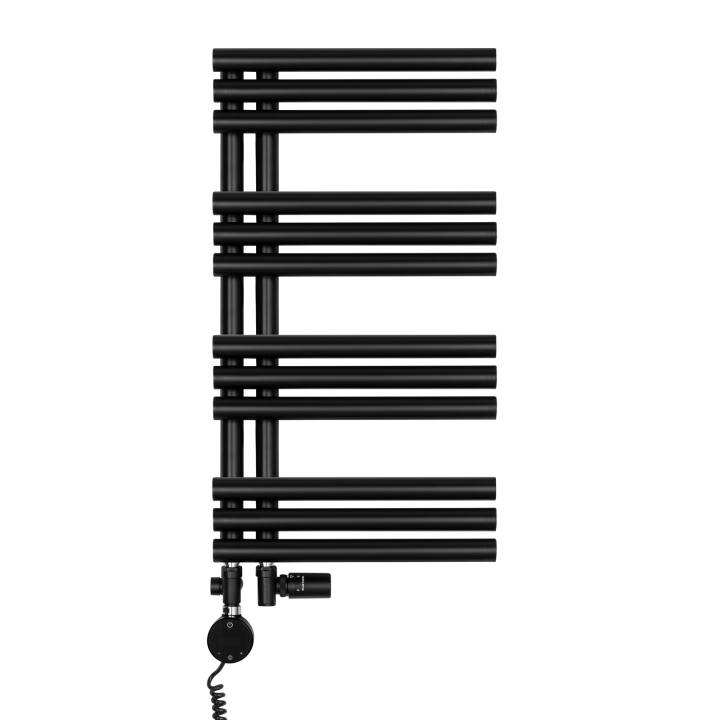 Grzejnik łazienkowy hybrydowy Zodiak 737x400 czarny SAMBA