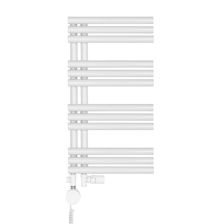 Grzejnik łazienkowy hybrydowy Zodiak 737x400 biały mat SAMBA