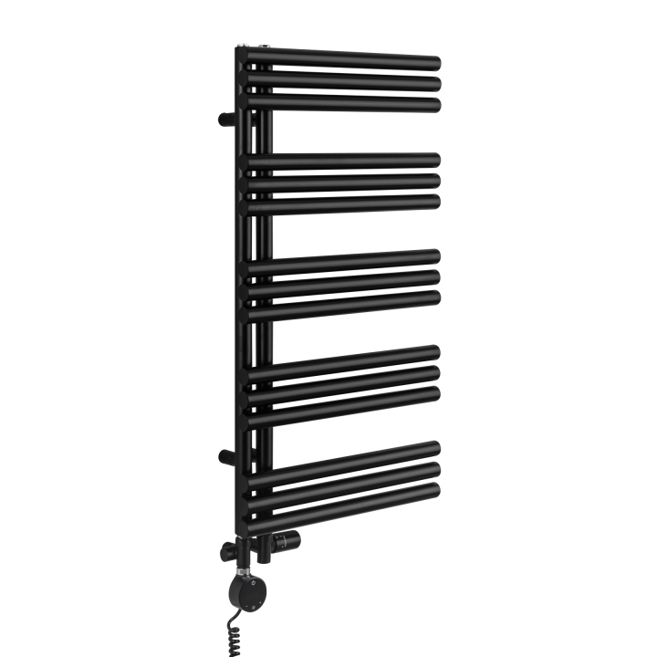 Grzejnik łazienkowy hybrydowy Zodiak 942x500 czarny RUMBA