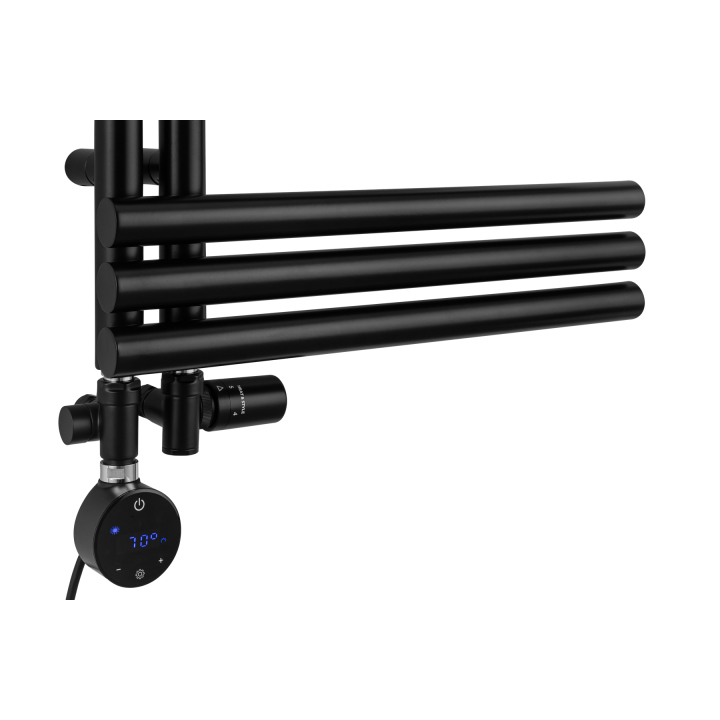 Grzejnik łazienkowy hybrydowy Zodiak 1352x500 czarny RUMBA