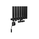 Grzejnik dekoracyjny hybrydowy Gilda GD1E 1800x413 czarny SQUARE