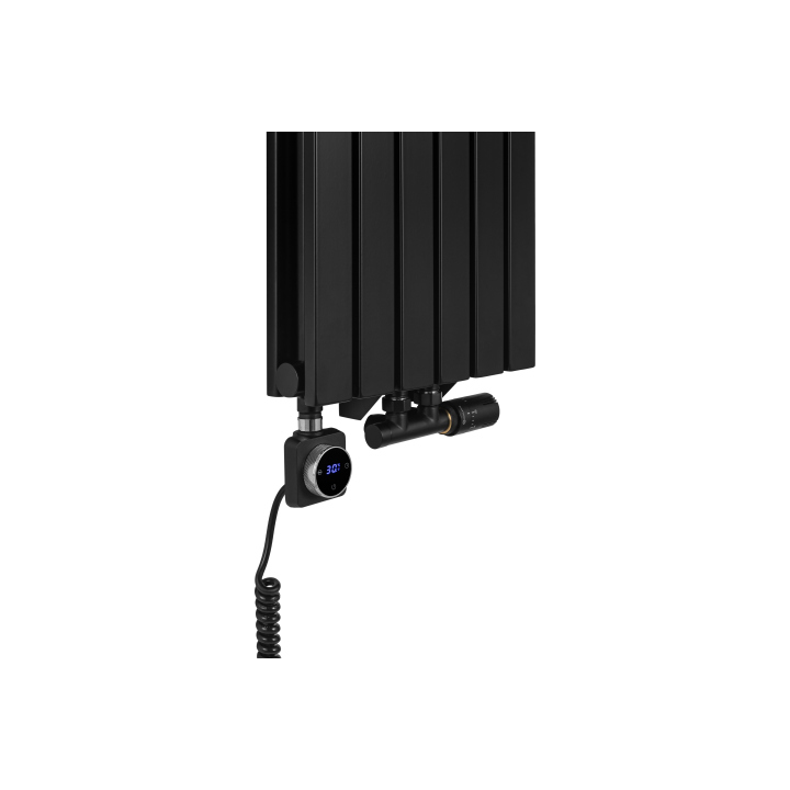 Grzejnik dekoracyjny hybrydowy Judy JD2E 1600x354 czarny SQUARE