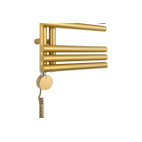 Grzejnik łazienkowy elektryczny Zodiak 737x400 złoty, grzałka z lewej strony