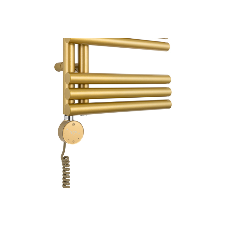 Grzejnik łazienkowy elektryczny Zodiak 737x400 złoty, grzałka z lewej strony