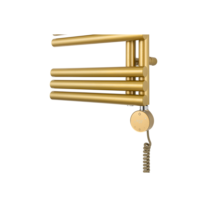 Grzejnik łazienkowy elektryczny Zodiak 737x400 złoty, grzałka z prawej strony