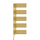 Grzejnik łazienkowy elektryczny Zodiak 942x400 złoty, grzałka z lewej strony